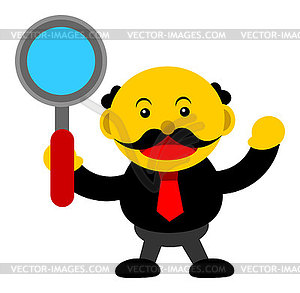 Graphic cartoon character of businessman - vector clip art