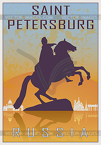Saint Petersburg vintage poster - royalty-free vector clipart