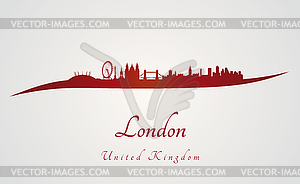 London skyline in red - vector clipart