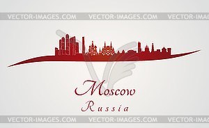 Moscow skyline in red - vector clipart