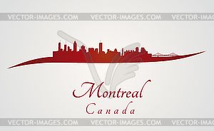 Montreal skyline in red - stock vector clipart