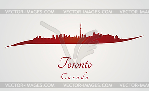 Торонто горизонта в красном - изображение в векторном виде