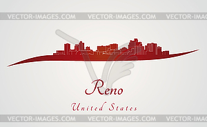 Reno skyline in red - vector clip art