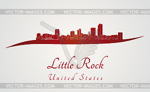 Little Rock skyline in red - vector clipart