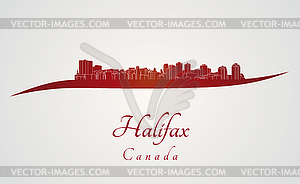 Halifax skyline in red - vector clip art