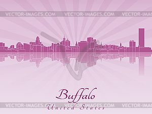 Buffalo skyline in purple radiant  - vector clip art