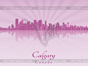 Calgary skyline in purple radiant  - vector image