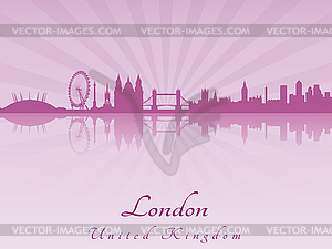 London skyline in purple radiant  - vector clip art
