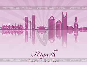 Riyadh skyline in purple radiant  - color vector clipart