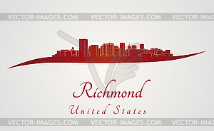 Richmond skyline in red - vector clip art