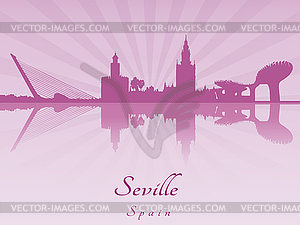 Seville skyline in purple radiant  - vector image