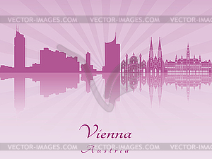 Vienna skyline in purple radiant  - vector image