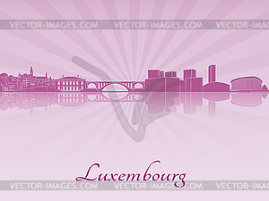 Luxembourg skyline in purple radiant  - vector clip art