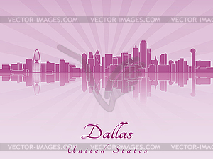 Dallas skyline in purple radiant  - vector clip art