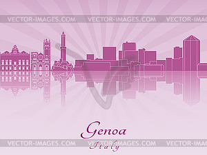 Genoa skyline in purple radiant  - vector image