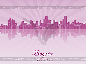Bogota skyline in purple radiant  - vector clipart