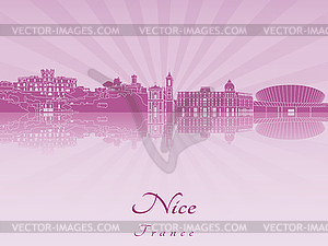 Nice skyline in purple radiant  - vector clipart