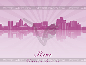 Reno skyline in purple radiant  - vector clipart