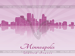 Minneapolis skyline in purple radiant  - vector clipart