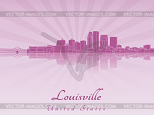 Louisville skyline in purple radiant  - vector clipart