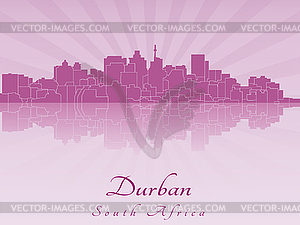 Durban skyline in purple radiant  - vector clip art