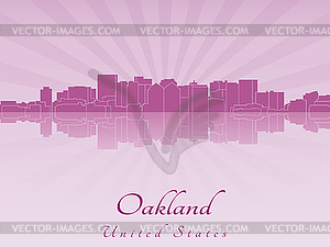 Oakland skyline in purple radiant  - vector image