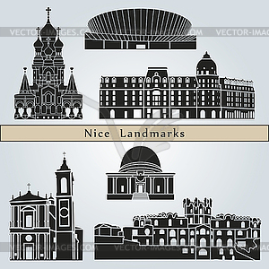 Nice landmarks and monuments - vector clipart