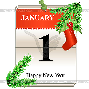 New Year Calendar Date - vector clip art