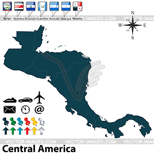 Political map of Central America - vector clipart