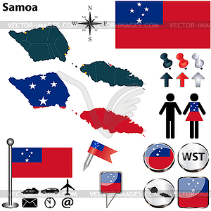 Map of Samoa - vector image