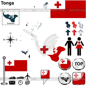 Карта Тонга - изображение в векторе