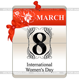 Women`s Day Calendar - vector clip art