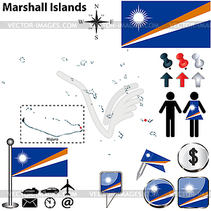 Map of Marshall Islands - vector image