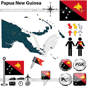 Map of Papua New Guinea - vector clipart