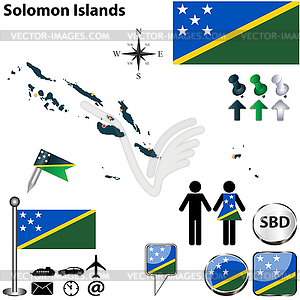 Map of Solomon Islands - vector image