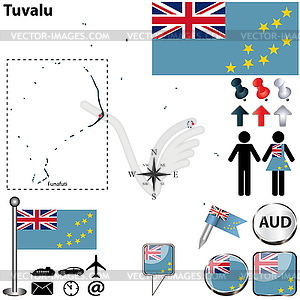 Map of Tuvalu - vector EPS clipart