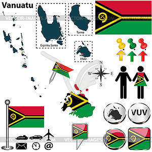 Map of Vanuatu - vector clipart