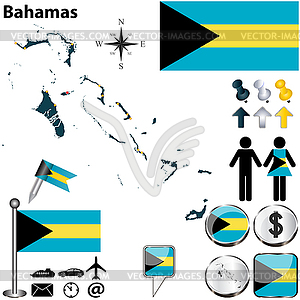 Map of Bahamas - vector clipart