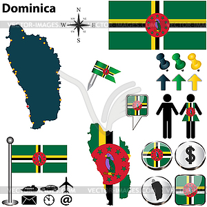 Map of Dominica - vector clipart