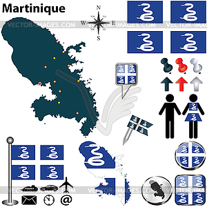 Карта Мартиники - векторный клипарт