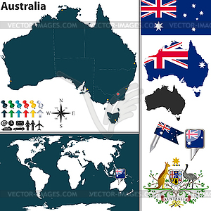 Map of Australia - vector clip art