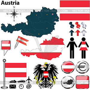 Map of Austria - vector clipart