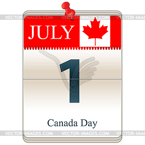 Calendar of Canada Day - vector EPS clipart