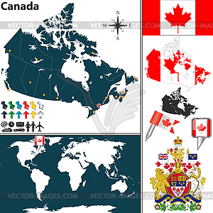 Карта Канады - векторная иллюстрация