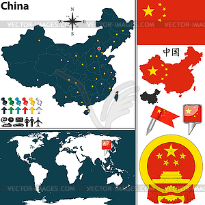 Map of China - vector image