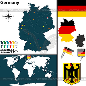 Map of Germany - vector clipart