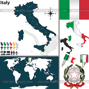 Map of Italy - royalty-free vector image