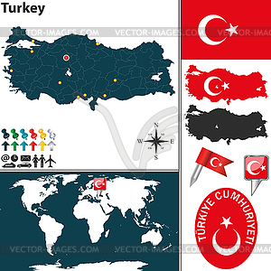 Map of Turkey - vector image