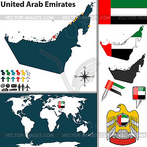 Map of United Arab Emirates - vector clipart