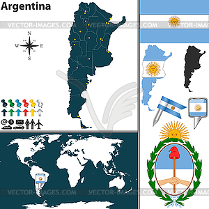 Map of Argentina - vector clip art